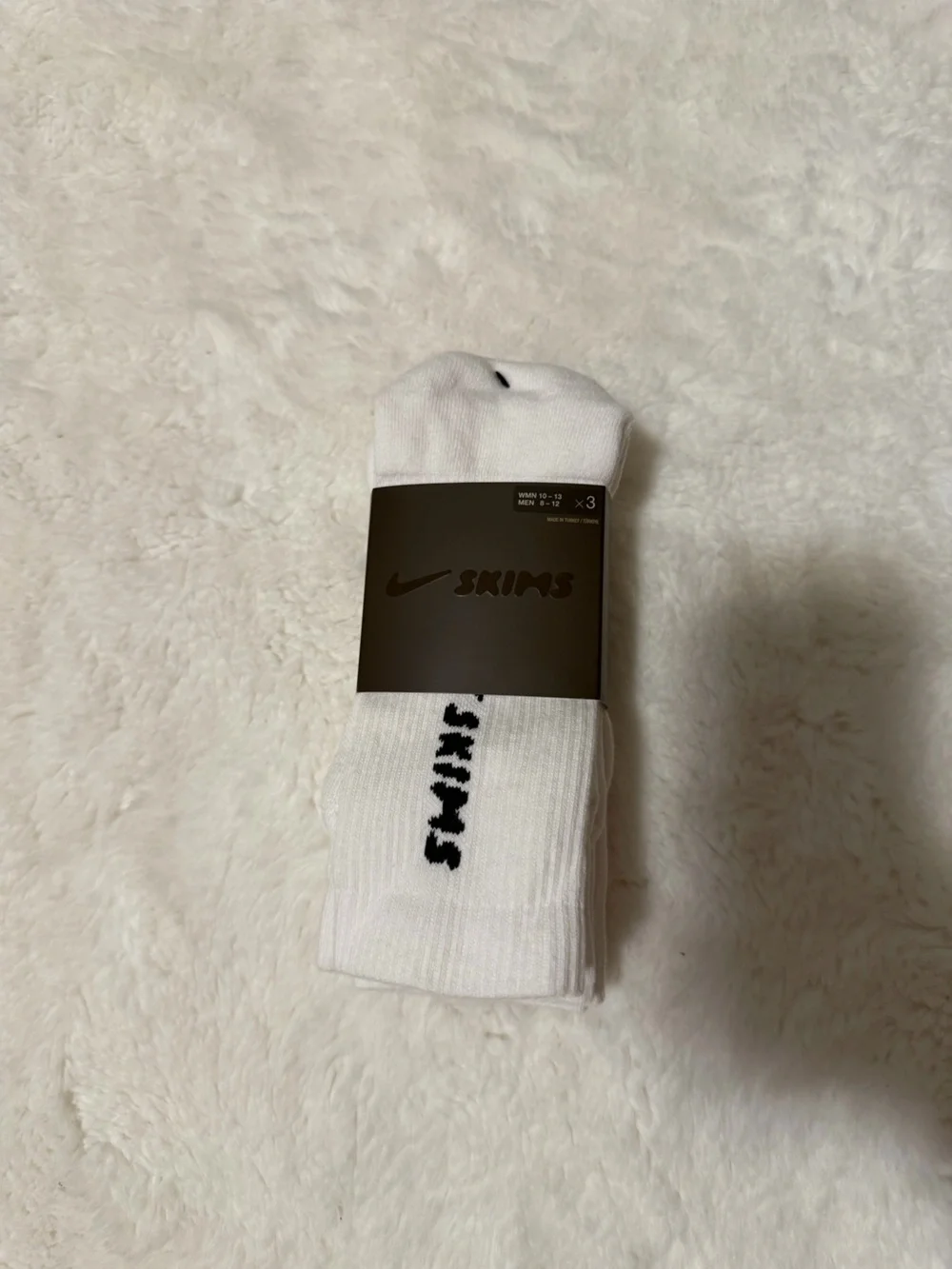 Nike White Crew Athletic Socks with Black Logo - 3 Pack